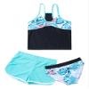 Moggemol Kids Girls 3 Piece Tankini Swimsuit Floral Print Top with Boyshorts Bottoms Bathing Suit Swimwear Palm Leaf 8 Years view 3