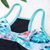 Moggemol Kids Girls 3 Piece Tankini Swimsuit Floral Print Top with Boyshorts Bottoms Bathing Suit Swimwear Palm Leaf 8 Years view 4