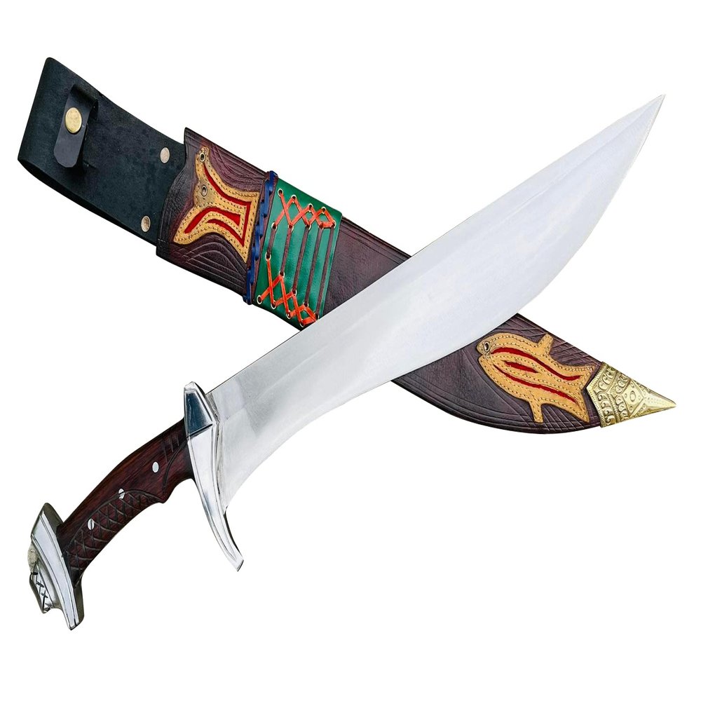 EGKH -19" Blade Goblin Cleaver Sword - Magnificent Reproduction Machete of The Orcrist - Thorin Knife - The Hobbit Kukri - High Carbon Steel Handmade in Nepal