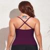 coastal rose Womens Underwire Tankini Tops Front Twist V Neck Swim Top Ruched Tummy Control Swimsuit Tops US8 Wine Red view 4