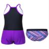 Moggemol Kids Girls 3 Piece Tankini Swimsuit Floral Print Top with Boyshorts Bottoms Bathing Suit Swimwear Ethnic Pattern 4 Years view 2