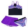 Moggemol Kids Girls 3 Piece Tankini Swimsuit Floral Print Top with Boyshorts Bottoms Bathing Suit Swimwear Ethnic Pattern 4 Years view 3