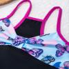 Moggemol Kids Girls 3 Piece Tankini Swimsuit Floral Print Top with Boyshorts Bottoms Bathing Suit Swimwear Butterfly 8 Years view 4