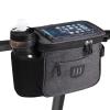 JXLHZLF Bike Handlebar Bag,Large Bicycle Front Storage Pouch Bag,6.5 inch Transparent Pouch with Shoulder Strap view 1