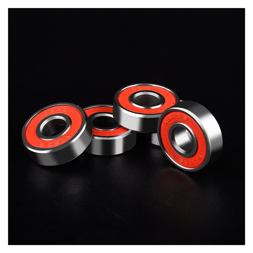 SUOFEILAIMU 20Pcs ABCE-11 608 Skate Scooter Skateboard Wheels Spare Bearings Ball Roller Precision Shafts Bearing 608RS (Color : Red, Inner Diameter : 8mm)