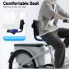 Backrest Saddle Bike Seat with Backrest, Comfort Bike Seats for Men & Women, 11.5" x 9.5" Universal Bicycle Tricycle Saddle Seat with Back Support, Faux Leather Foam Cycling Seat Cushion (Black Blue) view 2