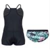 Moggemol Kids Girls 3 Piece Tankini Swimsuit Floral Print Top with Boyshorts Bottoms Bathing Suit Swimwear Black,Lily 8 Years view 2