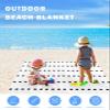 ALAGEO Beach Blanket Boho Black White Sandproof Waterproof Beach Mat Geometric Dots Sand Free Mat Quick Drying Beach Essentials for Vacation Lightweight with 4 Stakes & Corner Pockets 95"x80" view 3