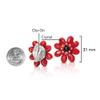 AeraVida Colorful Tropical Garden Vibrant Red Crystal Flower Beaded Clip-On Earrings | Handcrafted Non-Pierced Jewelry for Women | Bright Floral Clip-On Statement Earrings view 3