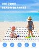 ALAGEO Beach Blanket Boho Black White Sandproof Waterproof Beach Mat Geometric Dots Sand Free Mat Quick Drying Beach Essentials for Vacation Lightweight with 4 Stakes & Corner Pockets 118"x108" view 3