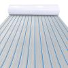 KXKZREN Boat Flooring EVA Foam Decking Sheet Faux Teak Marine Mat Non-Slip Boat Carpet Self-Adhesive Flooring for Jon Boats Motorboat RV Yacht Kayak Swim Platform 44 x 94.5 inch,28.93 sq.ft view 1