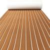 KXKZREN Boat Flooring EVA Foam Decking Sheet Faux Teak Marine Mat Non-Slip Boat Carpet Self-Adhesive Flooring for Jon Boats Motorboat RV Yacht Kayak Swim Platform 44 x 94.5 inch,28.93 sq.ft view 1