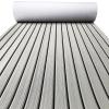 KXKZREN Boat Flooring EVA Foam Decking Sheet Faux Teak Marine Mat Non-Slip Boat Carpet Self-Adhesive Flooring for Jon Boats Motorboat RV Yacht Kayak Swim Platform 44 x 94.5 inch,28.93 sq.ft view 1