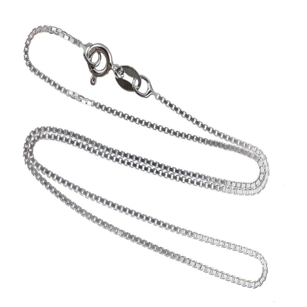 0.9mm Box Chain Necklace - 925 Sterling Silver - 16", 18", 20", 22", 24", 30"
