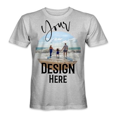 Kids Personalized Individual Style Design Short Sleeve Premium T-Shirts Tees Top - Sport Grey - L - Your Own Design and Text