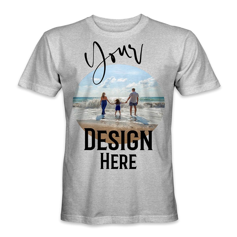 Kids Personalized Individual Style Design Short Sleeve Premium T-Shirts Tees Top - Sport Grey - L - Your Own Design and Text