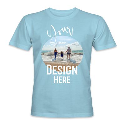 Kids Personalized Individual Style Design Short Sleeve Premium T-Shirts Tees Top - Light Blue - L - Your Own Design and Text