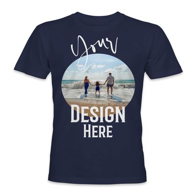 Kids Personalized Individual Style Design Short Sleeve Premium T-Shirts Tees Top - Navy - L - Your Own Design and Text