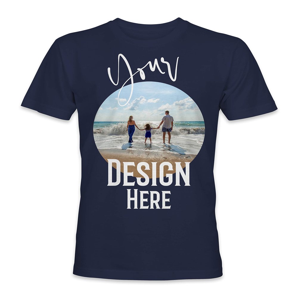 Kids Personalized Individual Style Design Short Sleeve Premium T-Shirts Tees Top - Navy - L - Your Own Design and Text