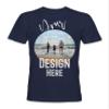 Kids Personalized Individual Style Design Short Sleeve Premium T-Shirts Tees Top - Navy - S - Your Own Design and Text view 1
