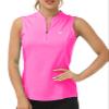 JINSHI Tennis Shirts for Women with Zipper Quick Dry Tennis Tops for Women Athletic Shirts Summer Sports Athletic Tops Red Small view 1
