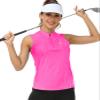 JINSHI Tennis Shirts for Women with Zipper Quick Dry Tennis Tops for Women Athletic Shirts Summer Sports Athletic Tops Red Small view 3