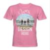 Kids Personalized Individual Style Design Short Sleeve Premium T-Shirts Tees Top - Pink (Fluo) - L - Your Own Design and Text view 1