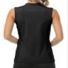 JINSHI Golf Shirts for Women Sleeveless with Collarless Tank Tops Shirts Moisture Wicking Womens Golf Apparel Dry Fit Lightweight Black Small view 4