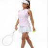 JINSHI Pink Golf Shirts for Women with Collarless Pickleball Shirts Golf Clothes Breathable Bowling Pink XX-Large view 4
