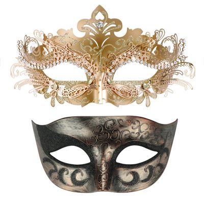 Coddsmz Couple Masquerade Mask Set Venetian Party Mardi Gras Halloween Costume Fancy Dress Mask for Women Men