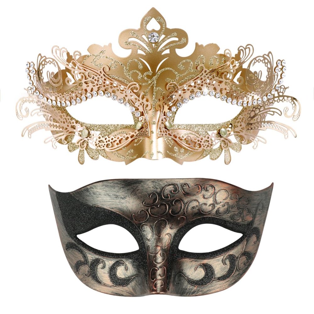 Coddsmz Couple Masquerade Mask Set Venetian Party Mardi Gras Halloween Costume Fancy Dress Mask for Women Men