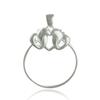 Three Hearts Charm Holder Pendant - 925 Sterling Silver - Carrier Hanger Add On view 1