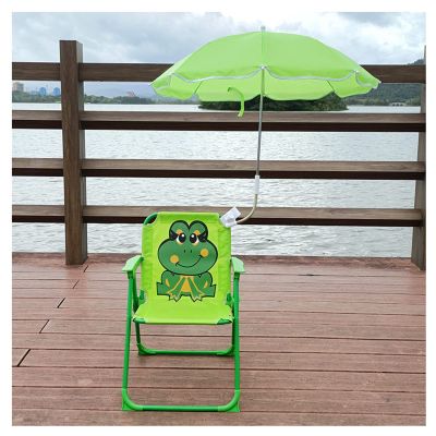 Kids Camping Chair Outdoor Children's Folding Chair, Portable Kids Beach Chair Camping Chair, Thickened Oxford Cloth Child Seat, 2 Styles (Color : with Umbrella)