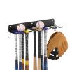 JBCLUB Baseball Bat Rack, 14 Bats Display Rack, Metal Bat Hanger, Bat Holder for Dugout Fence Garage, Black