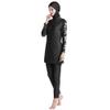 OBEEII Womens Muslim Swimsuits Full Coverage Long Sleeve Swimwear Burkini Hijab Bathing Suit Black02 3XL view 2