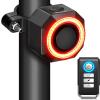 WSDCAM Smart Bike Tail Light Alarm Bike Brake Light Auto ON/Off Anti Theft Bike Alarm with Remote Waterproof Bicycle Alarm Rear Bike Light Bicycle Tail Light LED Rechargeable view 1