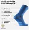 DANISH ENDURANCE Cycling Socks, Crew Length, Breathable, Cushioned, Biking Socks for Men & Women, 3 & 5-Pack, Blue, Medium view 2