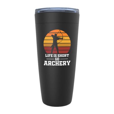 Archery Black Edition Viking Tumbler 20oz - Libe Go Archery - Hobbies Play Athletics Powerful Shot Bow Hunt Dart Archer Coach Gymnasthics