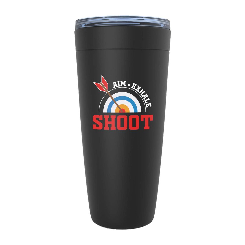 Archery Black Edition Viking Tumbler 20oz - Aim E Shot - Hobbies Play Athletics Powerful Shot Bow Hunt Dart Archer Coach Gymnasthics