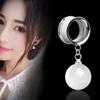ZHAOZOUL 2 Pieces Stainless Steel White Bead Pendant Earbuds Dual Horn Earbud Amplifier,Silver,8mm view 2