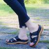 oiangi Wedge Sandals for Women with Arch Support Summer Casual Slip On Fish Mouth Open Toe Platform Slippers Flowers Hollow Quilted Slides Beach Shoes Flip Flops view 2