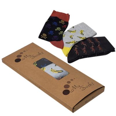 Kids Design 3 Pairs Multi Pattern Multi Colour Crew Socks