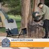 CAMP&GO Selkirk Outdoor Oversized Heavy Duty Comfort Folding Wooden Armrests Camping Chair, 28.9" W x 31.3" D x 40.7" H, Black and Charcoal (GR618-431-1) view 4