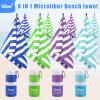 Sfee 4 Pack(8Pcs) Microfiber Travel Towel, Beach Towel Quick Dry Towel Camping Towel Super Absorbent Compact Lightweight Sports Towel Gym Towel for Beach, Gym, Hiking, Pool, Backpacking, Bath, Yoga view 2