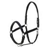 HORZE Leather Halter with Crystals - Black - Horse view 1