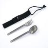 WOLF GRIZZLY Titanium Cutlery, Lightweight Fork and Spoon, Cutlery Set with Case for Camping Backpacking and Travel view 1