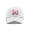 Monogram Initial Modern Shadow Letter Baseball Cap - Toddler, Youth Kids, and Adult Adjustable White Hat with Pink Letter (2-5 Toddler Size, M) view 1