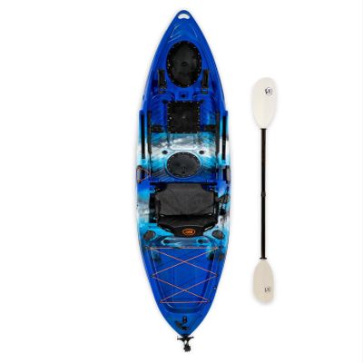 Brooklyn 11.5 Pro Single Sit-On-Top Fishing Kayak by BKC, Stable Hull, 550 lb Capacity, Rudder Steering, Dry Hatches, Rod Holders & Adjustable Seat