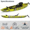 Brooklyn 11.5 Pro Single Sit-On-Top Fishing Kayak by BKC, Stable Hull, 550 lb Capacity, Rudder Steering, Dry Hatches, Rod Holders & Adjustable Seat view 2