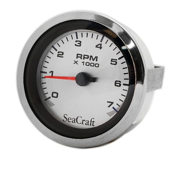 Beede Boat Tachometer Gauge 947012 | SeaCraft 3 1/4 Inch Silver Outboard